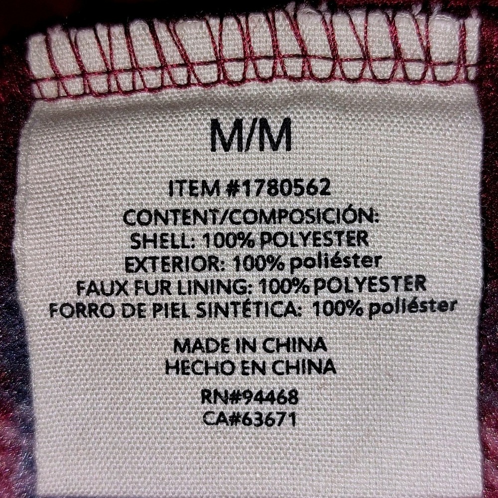 Sage Collective Women's Sherpa Fleece Full Zip Vest Burgundy Plaid Lined  Size M - Picture 11 of 12